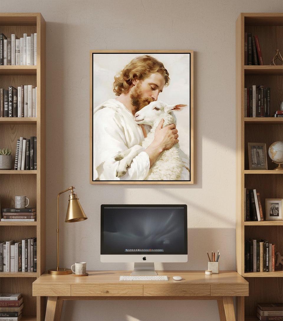The Lamb of God – Jesus Holding the Lamb in Love | FaithfulPrints