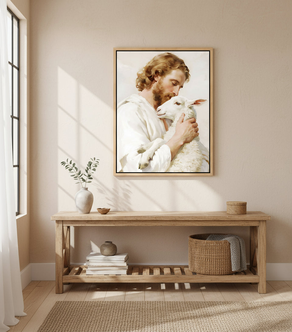 The Lamb of God – Jesus Holding the Lamb in Love | FaithfulPrints