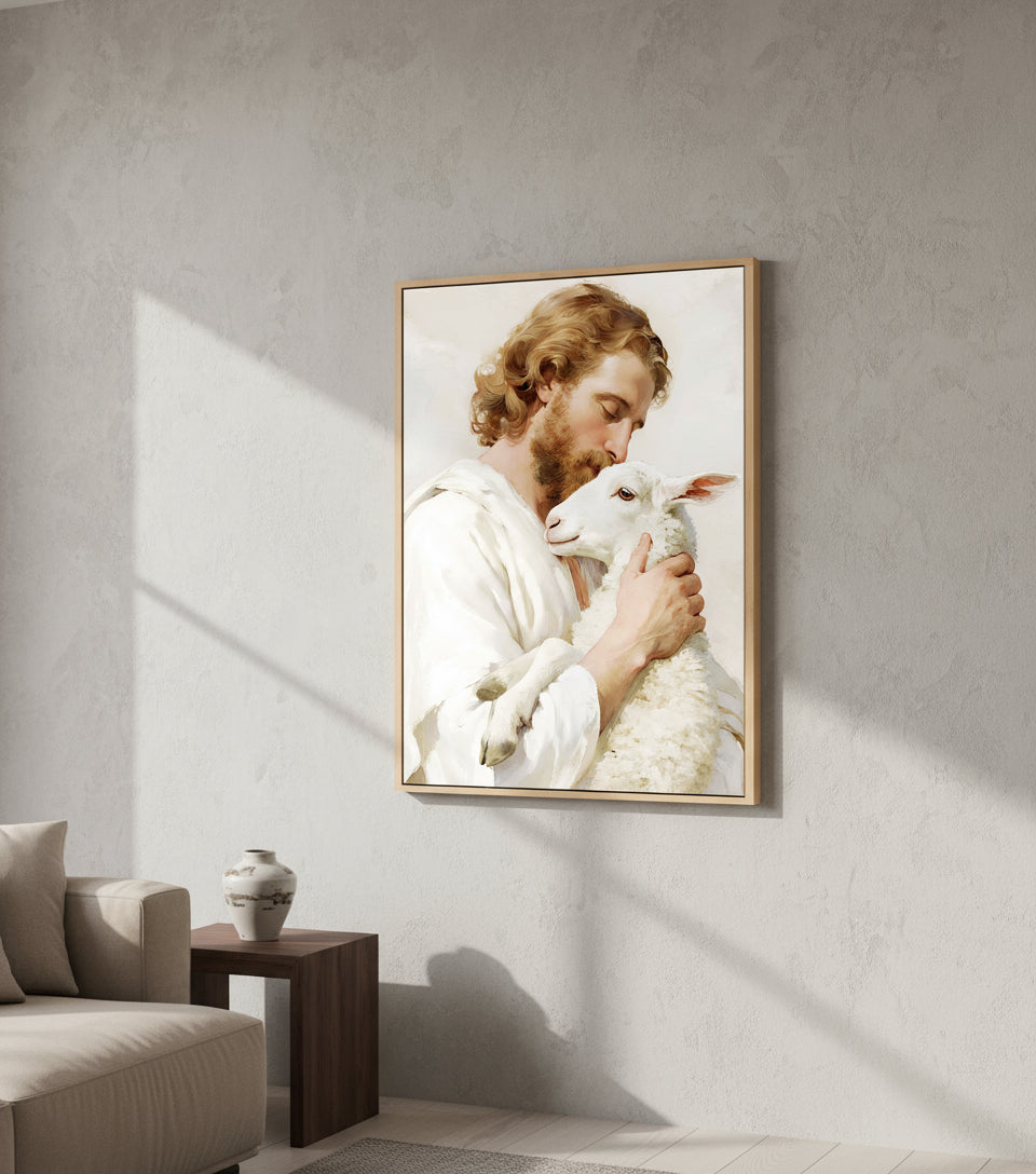 The Lamb of God – Jesus Holding the Lamb in Love | FaithfulPrints
