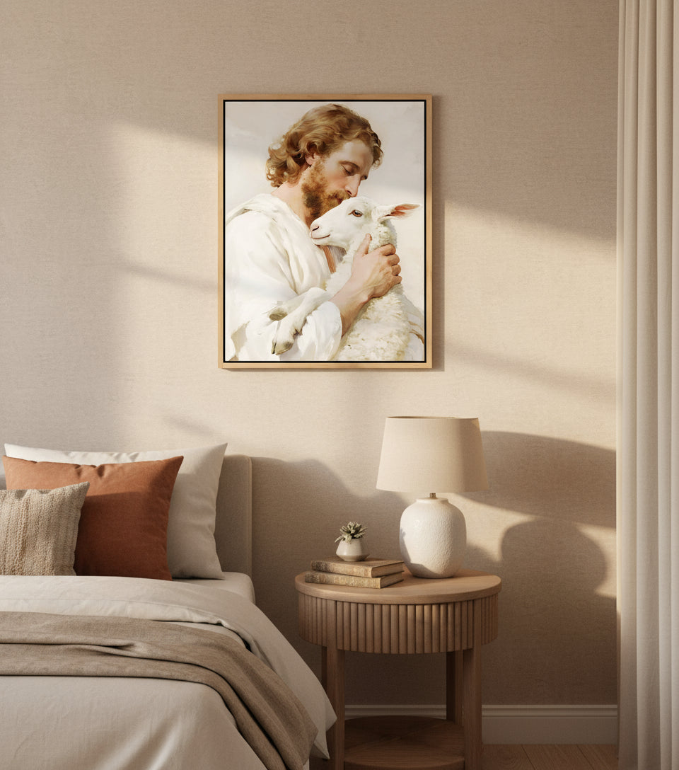 The Lamb of God – Jesus Holding the Lamb in Love | FaithfulPrints