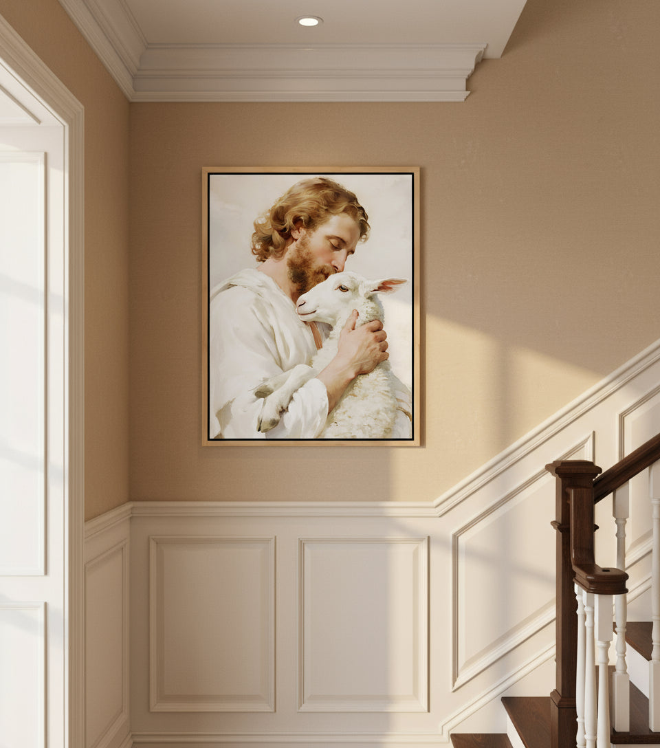 The Lamb of God – Jesus Holding the Lamb in Love | FaithfulPrints