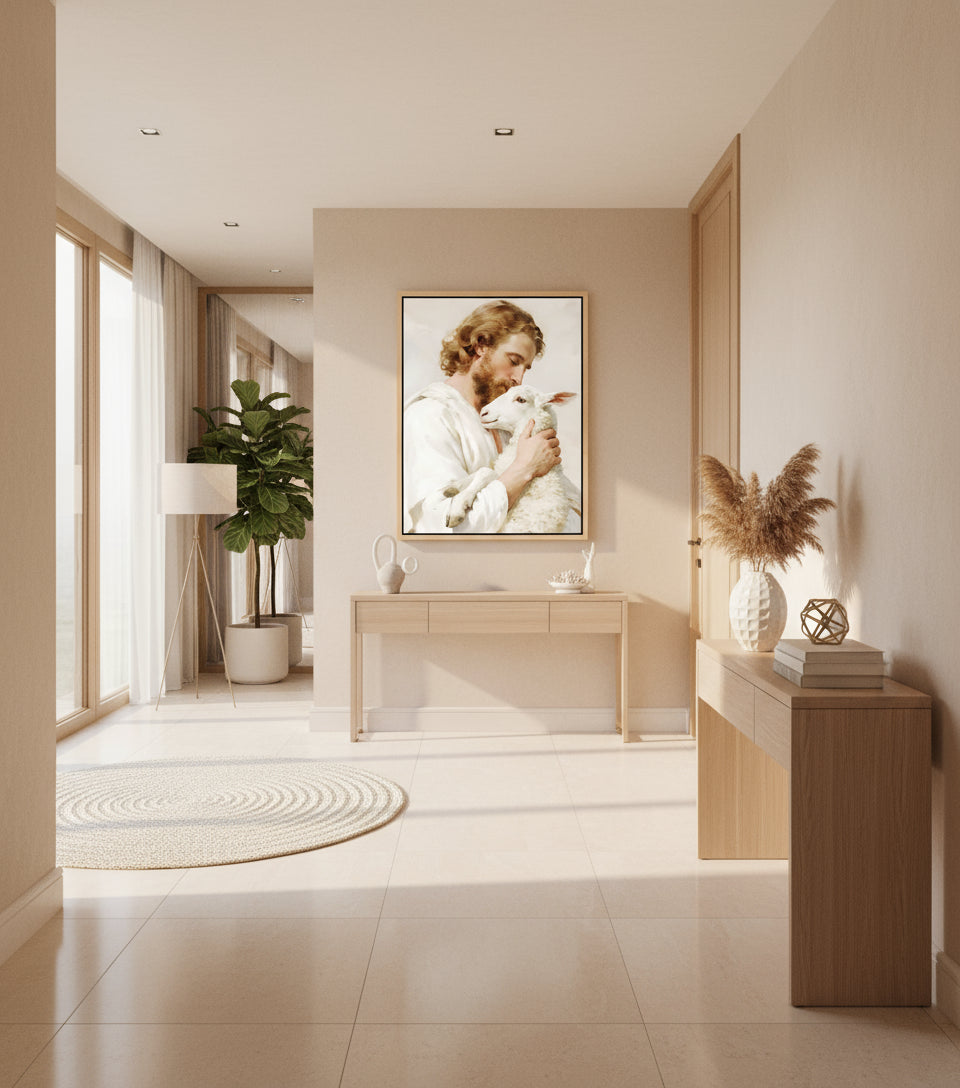 The Lamb of God – Jesus Holding the Lamb in Love | FaithfulPrints