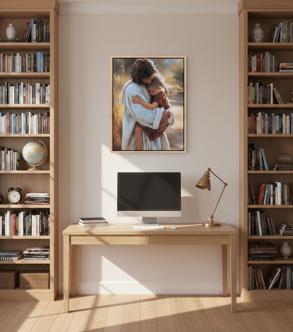 Safe in His Arms - faithfuprints Canvas Christian Wall Art