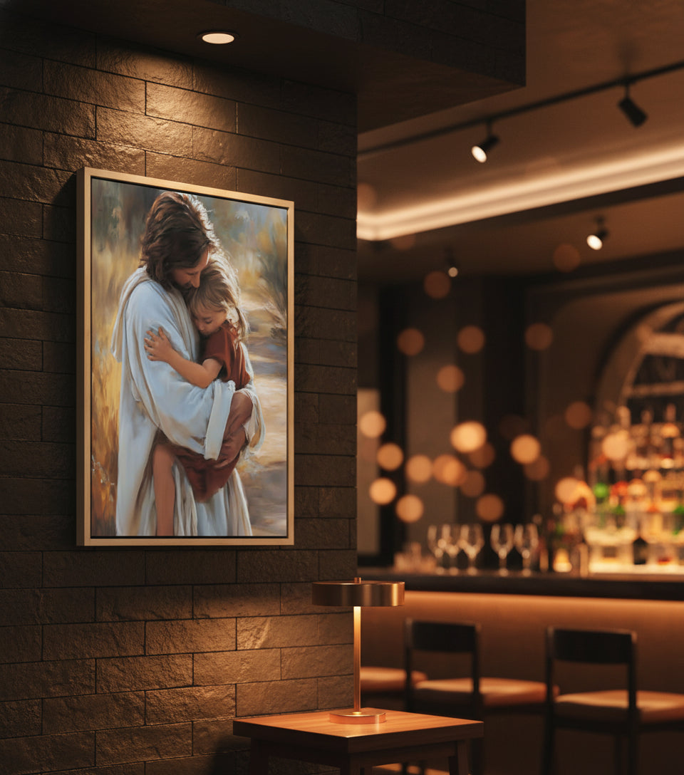 Safe in His Arms - faithfuprints Canvas Christian Wall Art