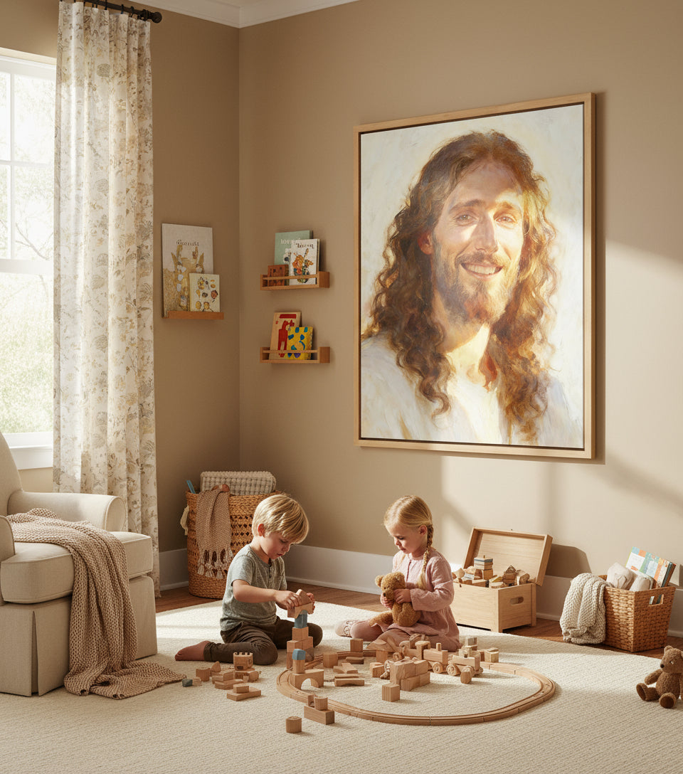 harmony of gold His light shines upon you | Jesus Canvas