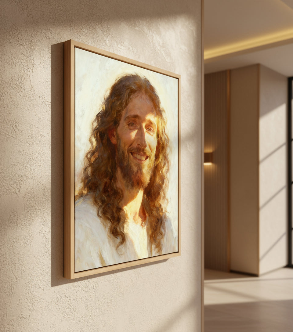 harmony of gold His light shines upon you | Jesus Canvas