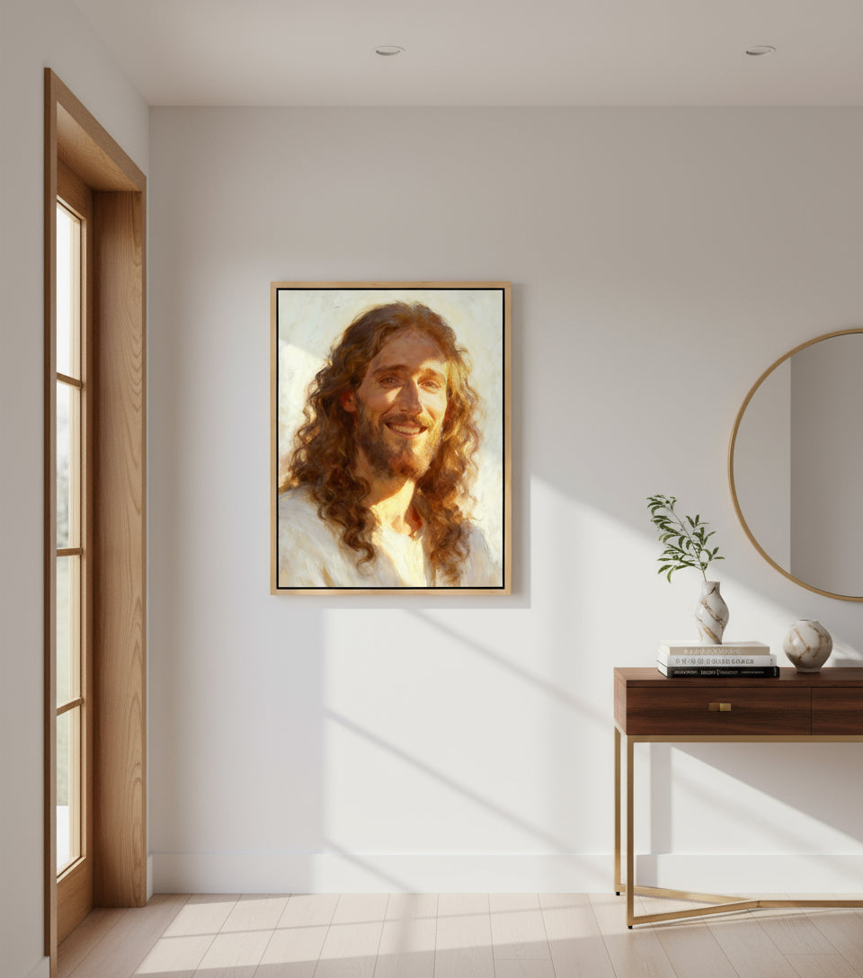 harmony of gold His light shines upon you | Jesus Canvas
