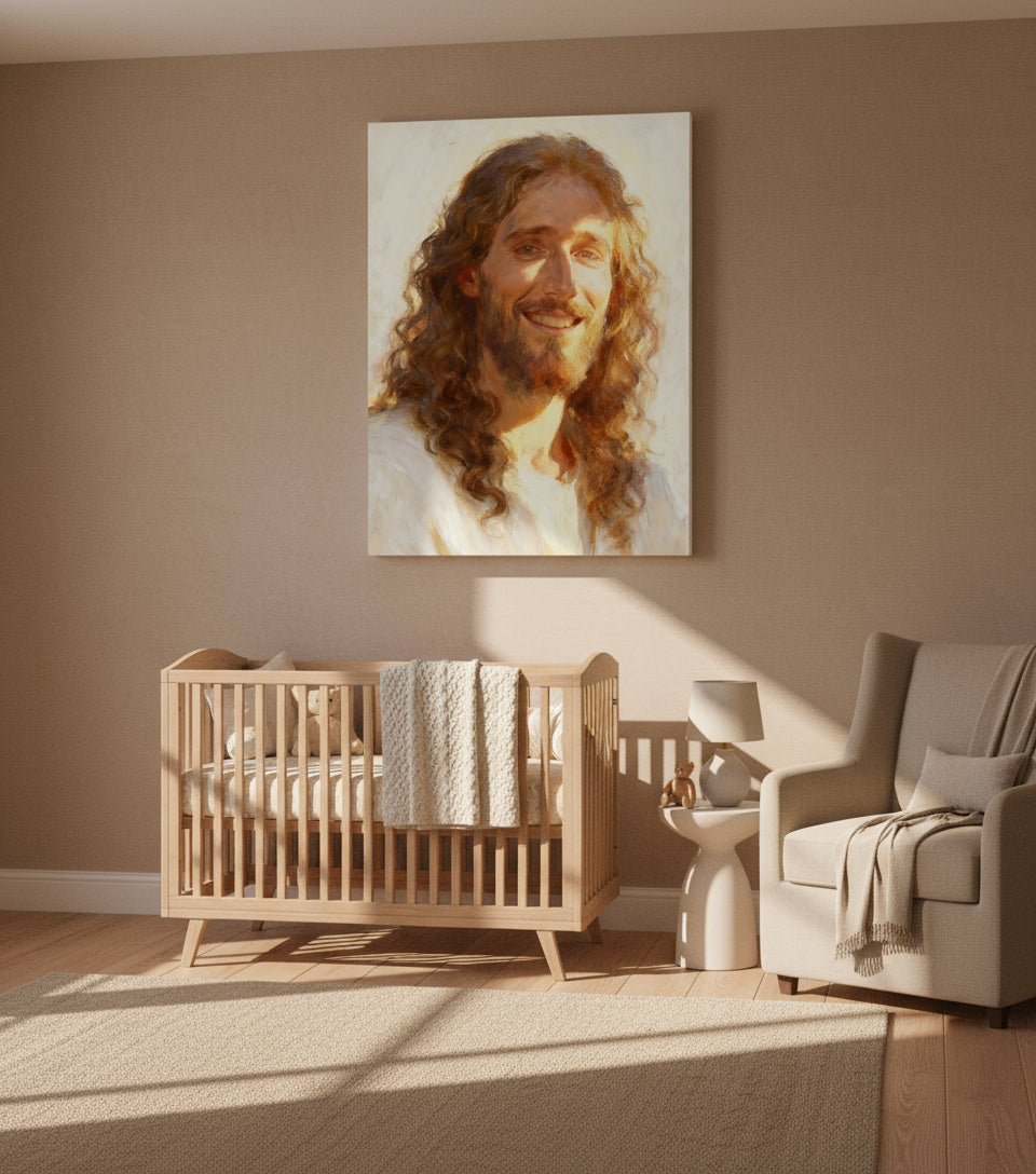 harmony of gold His light shines upon you | Jesus Canvas
