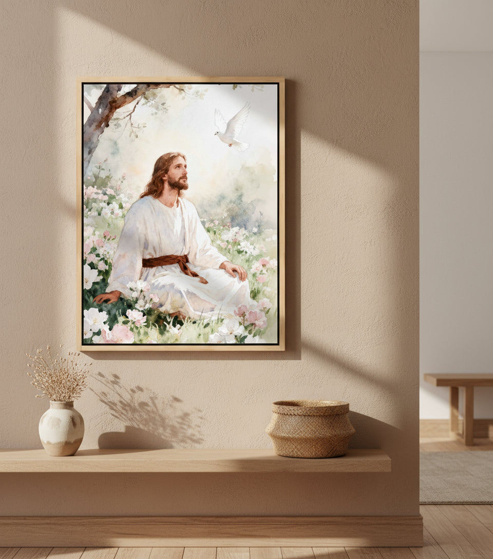 The Spirit Descends – Jesus and the Dove of Peace | FaithfulPrints