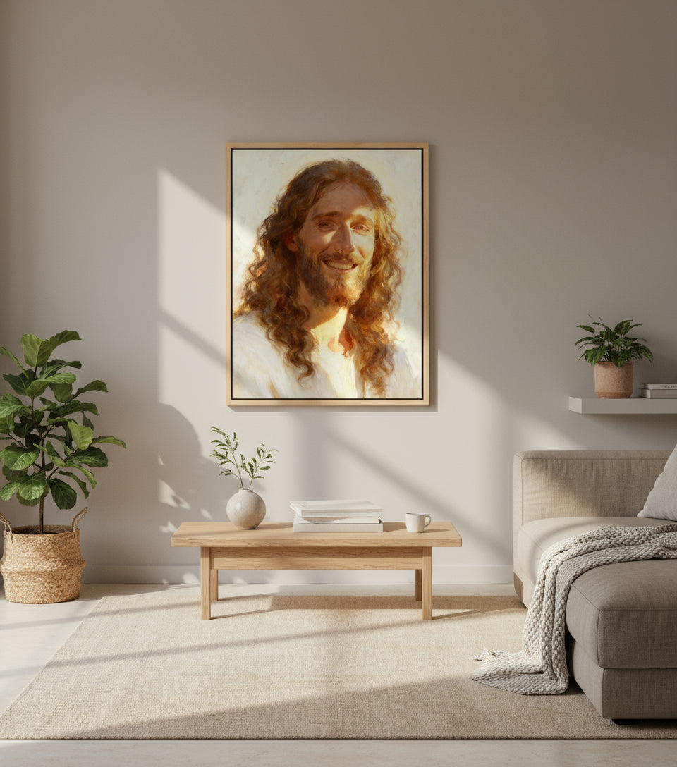 harmony of gold His light shines upon you | Jesus Canvas