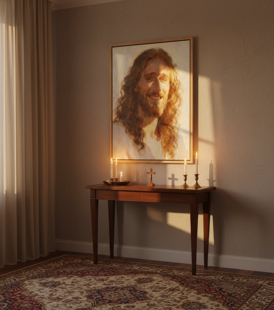 harmony of gold His light shines upon you | Jesus Canvas