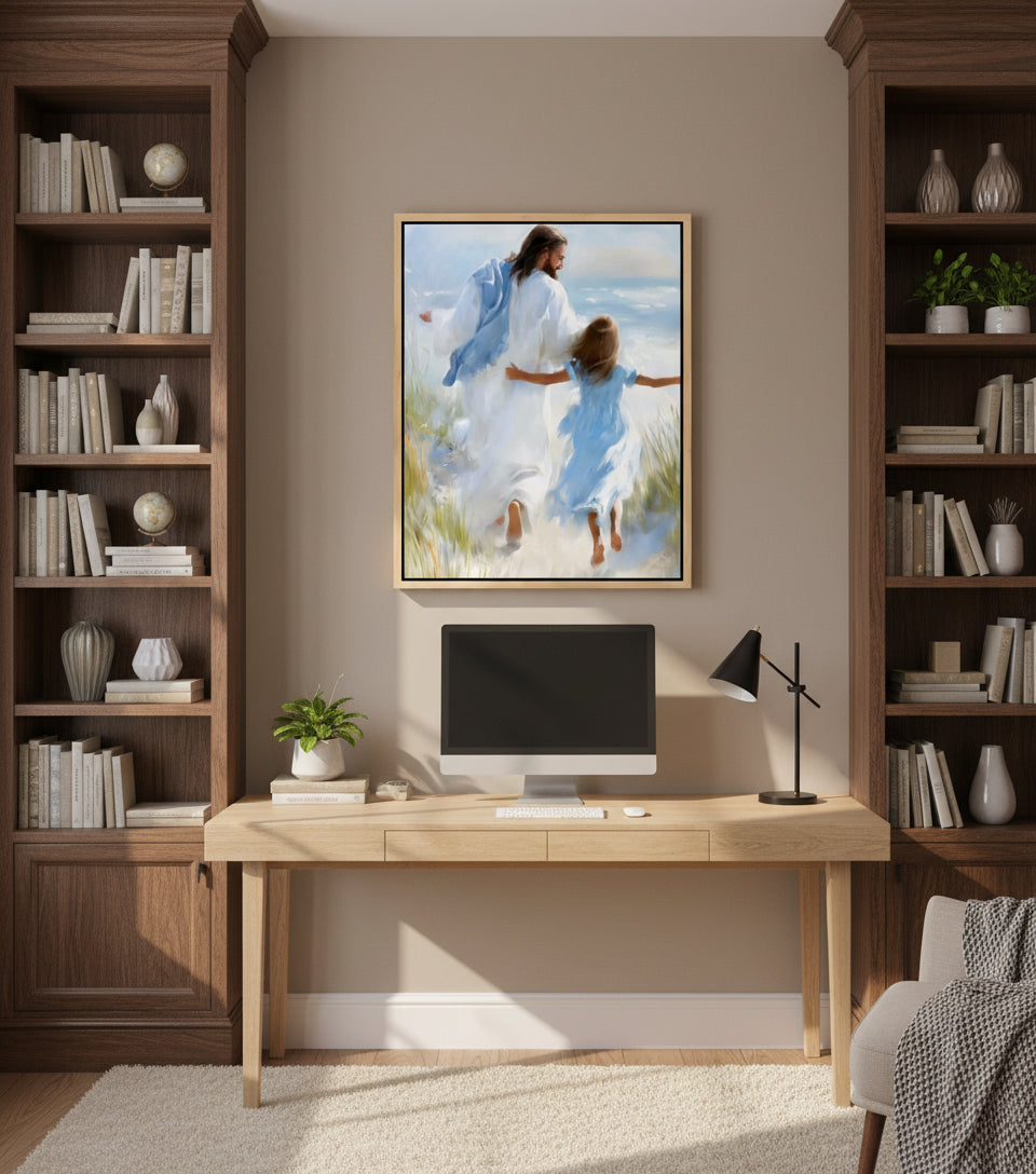 Joy by the Sea – faithfulprints Jesus Canvas Beach Christian Wall Art