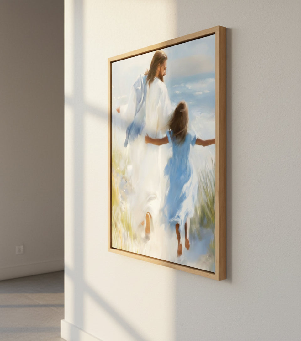 Joy by the Sea – faithfulprints Jesus Canvas Beach Christian Wall Art