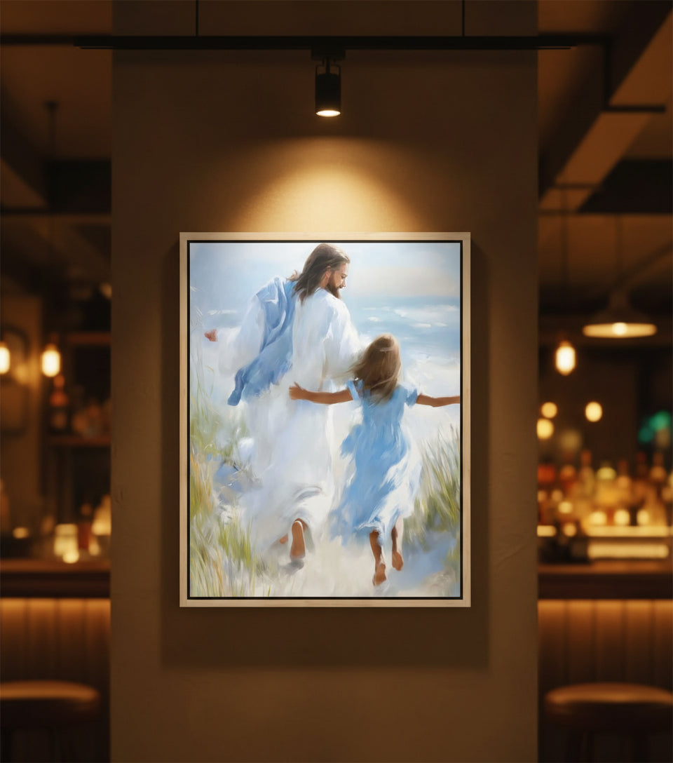 Joy by the Sea – faithfulprints Jesus Canvas Beach Christian Wall Art