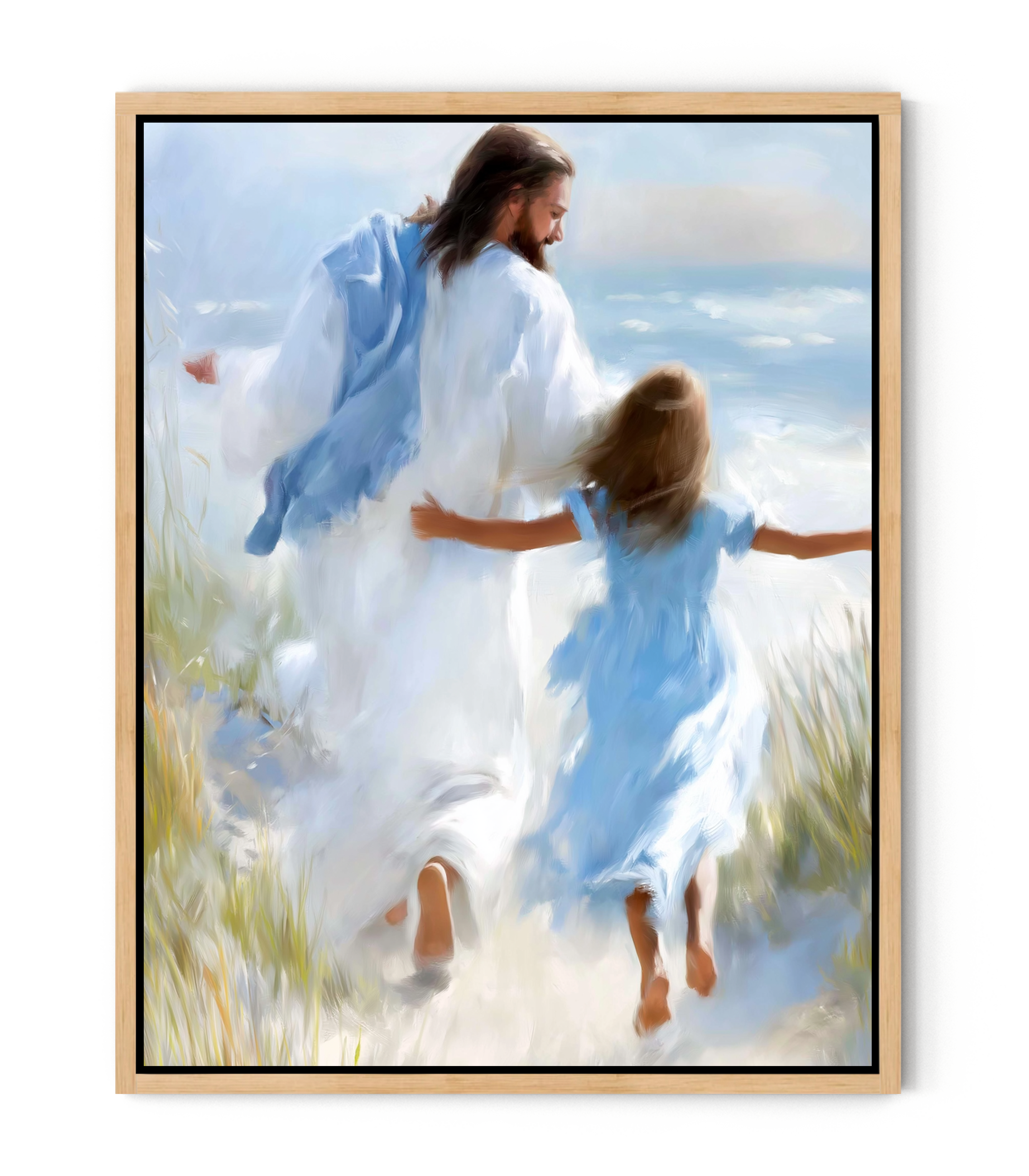 Joy by the Sea – faithfulprints Jesus Canvas Beach Christian Wall Art