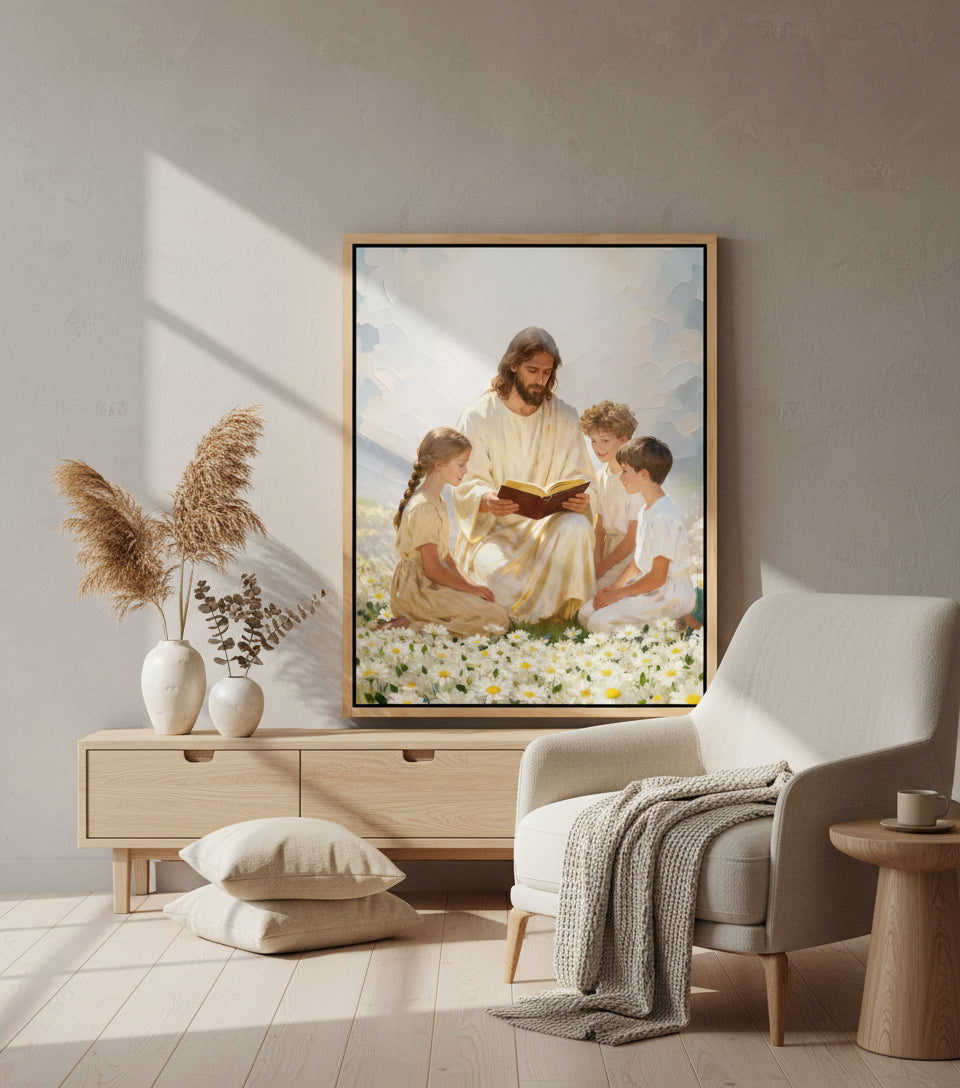 Jesus Teaching the Children – A Painting of Love and Grace | FaithfulPrints