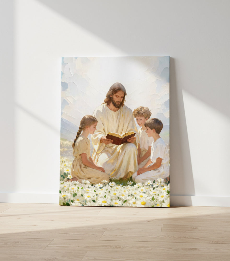 Jesus Teaching the Children – A Painting of Love and Grace | FaithfulPrints