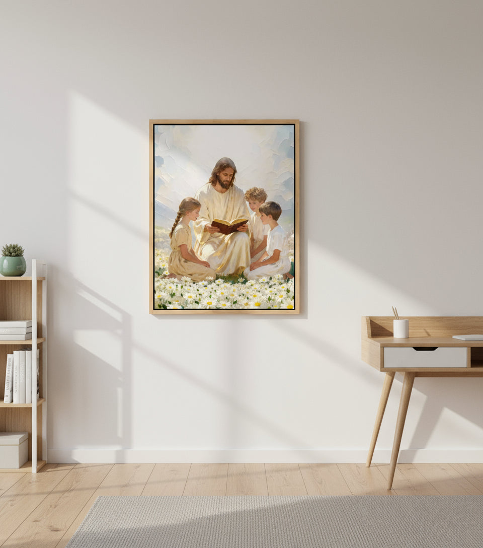 Jesus Teaching the Children – A Painting of Love and Grace | FaithfulPrints
