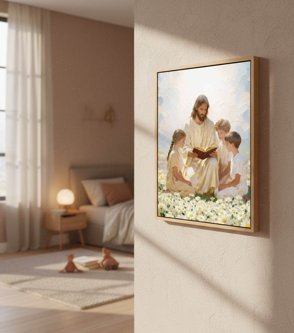 Jesus Teaching the Children – A Painting of Love and Grace | FaithfulPrints