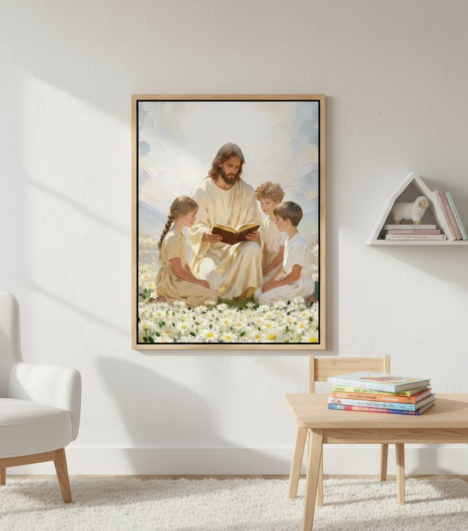 Jesus Teaching the Children – A Painting of Love and Grace | FaithfulPrints