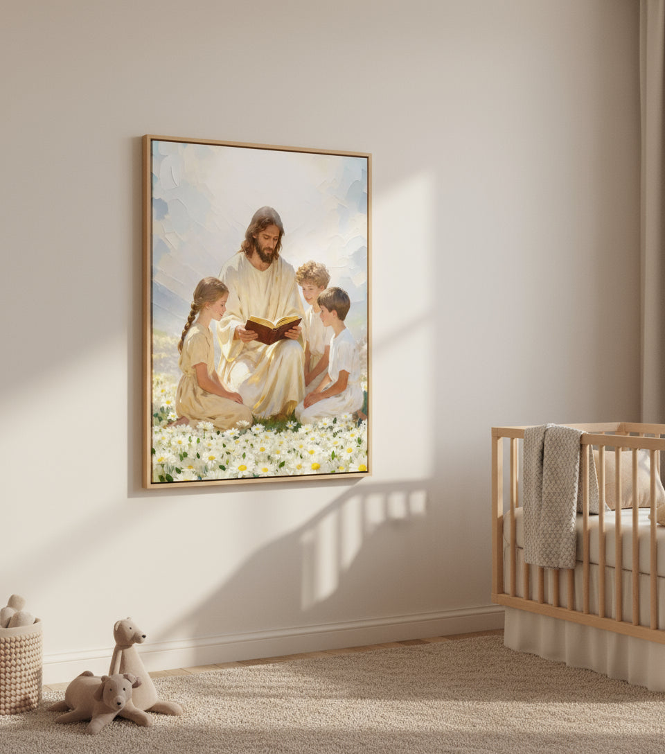 Jesus Teaching the Children – A Painting of Love and Grace | FaithfulPrints