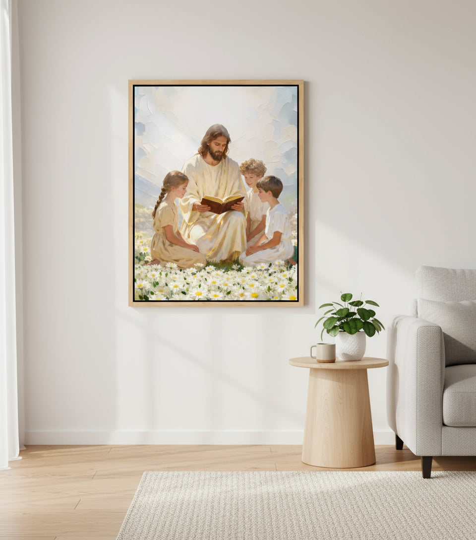 Jesus Teaching the Children – A Painting of Love and Grace | FaithfulPrints