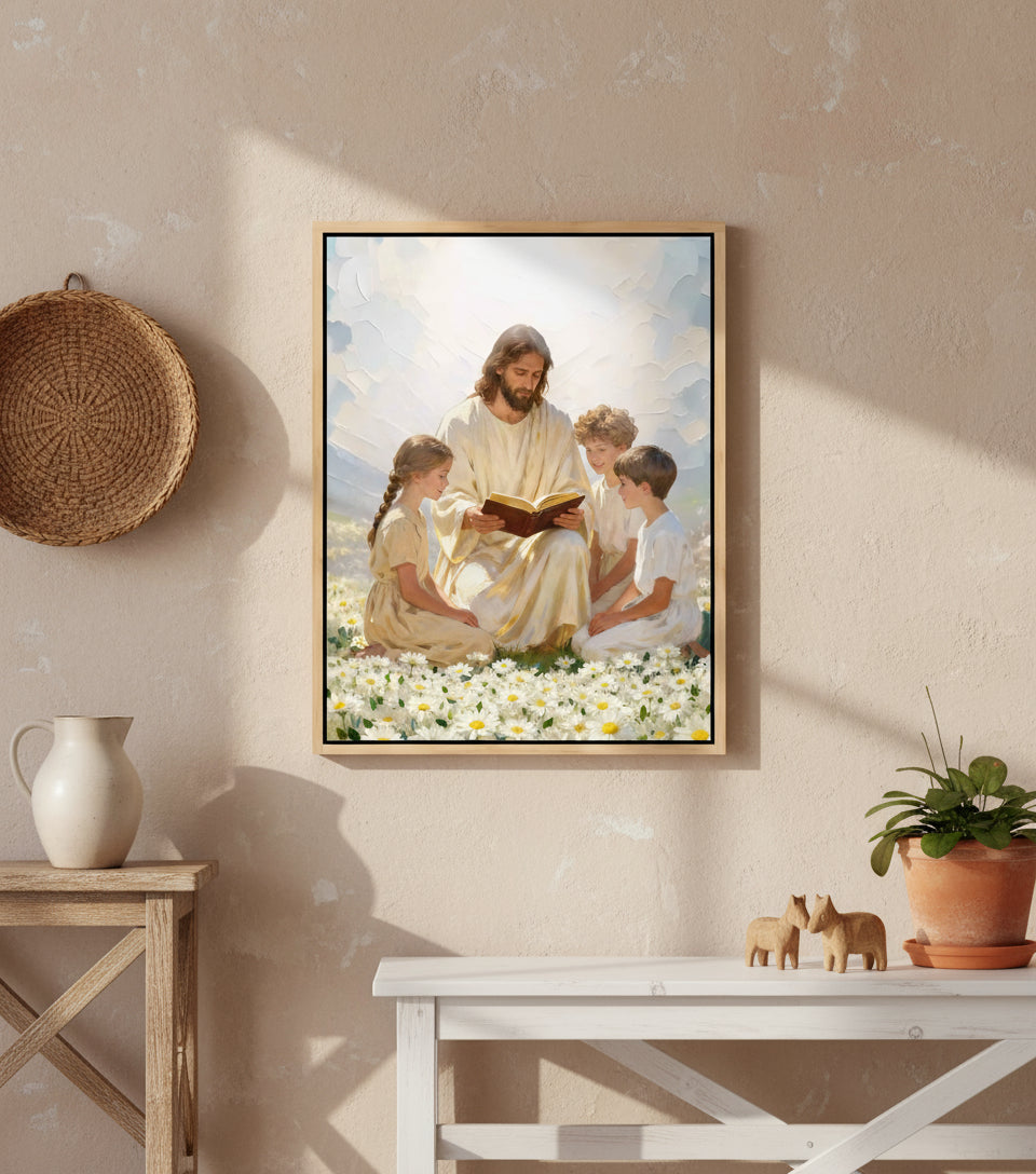 Jesus Teaching the Children – A Painting of Love and Grace | FaithfulPrints