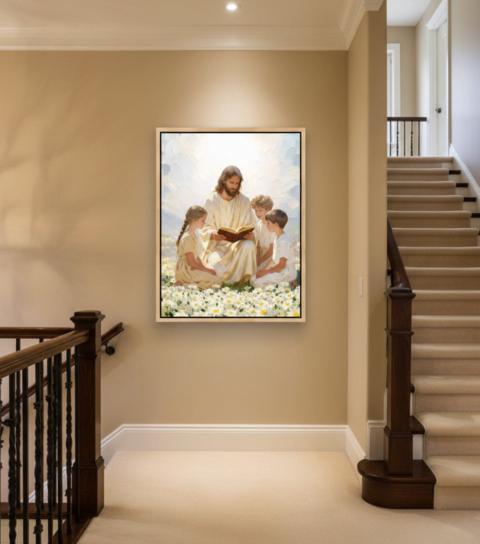 Jesus Teaching the Children – A Painting of Love and Grace | FaithfulPrints