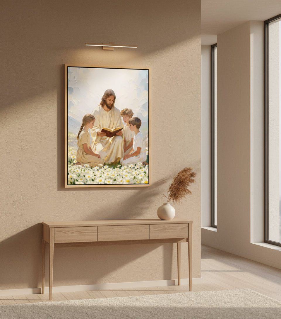 Jesus Teaching the Children – A Painting of Love and Grace | FaithfulPrints