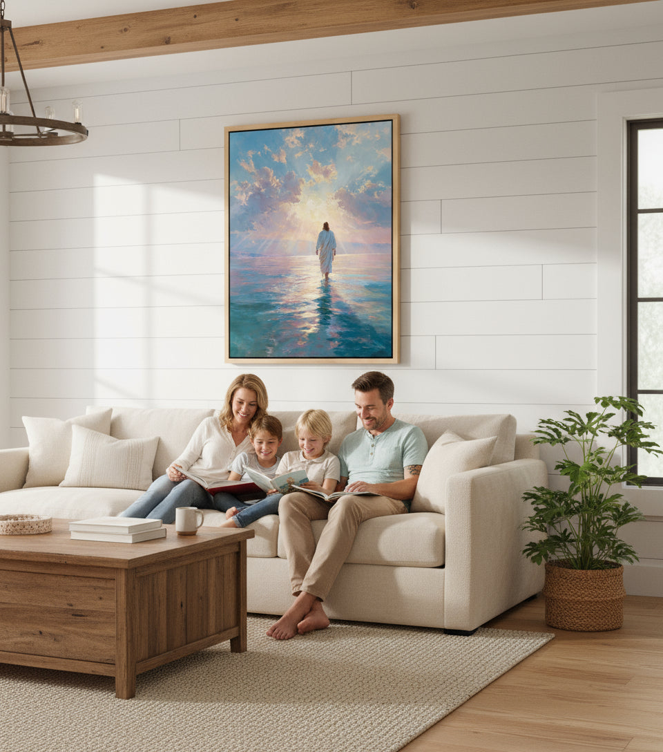 Jesus Canvas - Jesus Walk on the Water Christian Wall Art | Faith Canvas