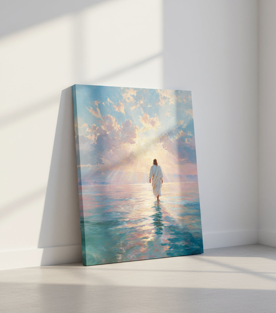 Jesus Canvas - Jesus Walk on the Water Christian Wall Art | Faith Canvas