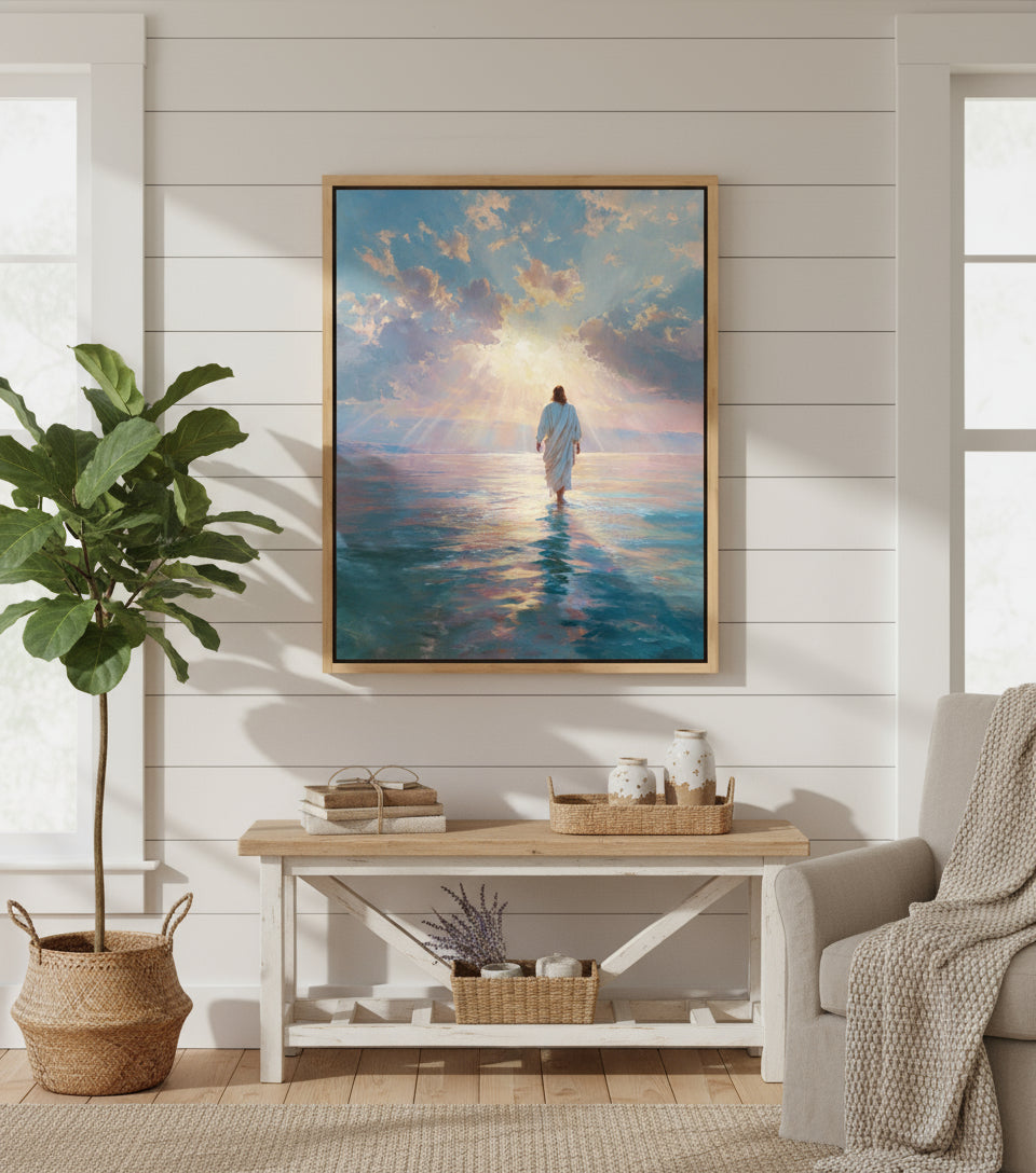 Jesus Canvas - Jesus Walk on the Water Christian Wall Art | Faith Canvas