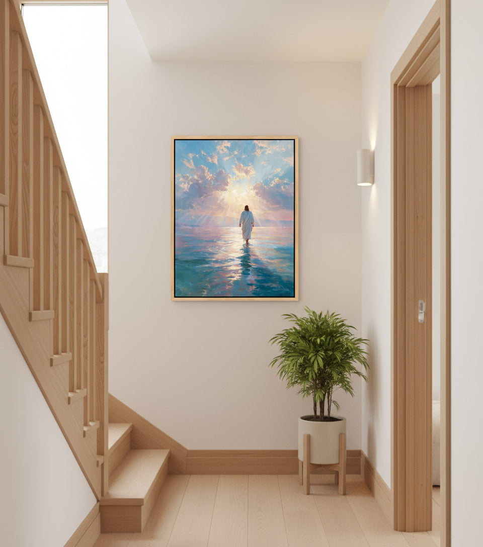 Jesus Canvas - Jesus Walk on the Water Christian Wall Art | Faith Canvas