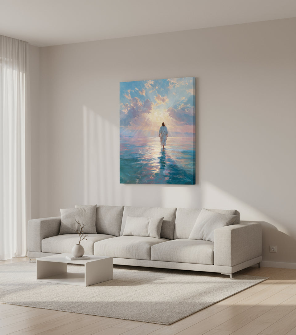 Jesus Canvas - Jesus Walk on the Water Christian Wall Art | Faith Canvas