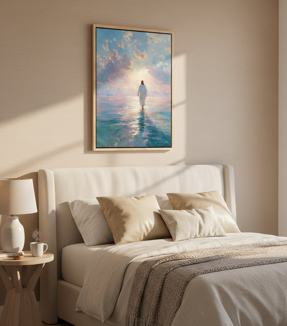 Jesus Canvas - Jesus Walk on the Water Christian Wall Art | Faith Canvas