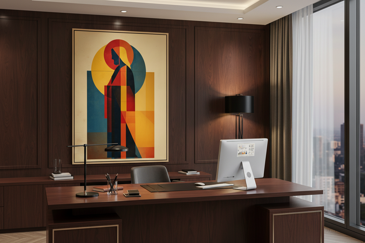 The Light of Christ – Modern Geometric Jesus Christian Wall Art