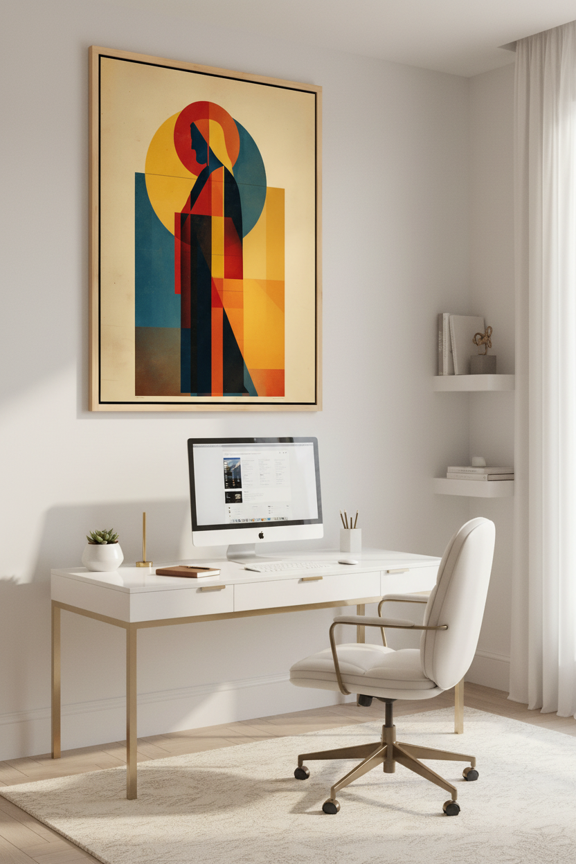 The Light of Christ – Modern Geometric Jesus Christian Wall Art