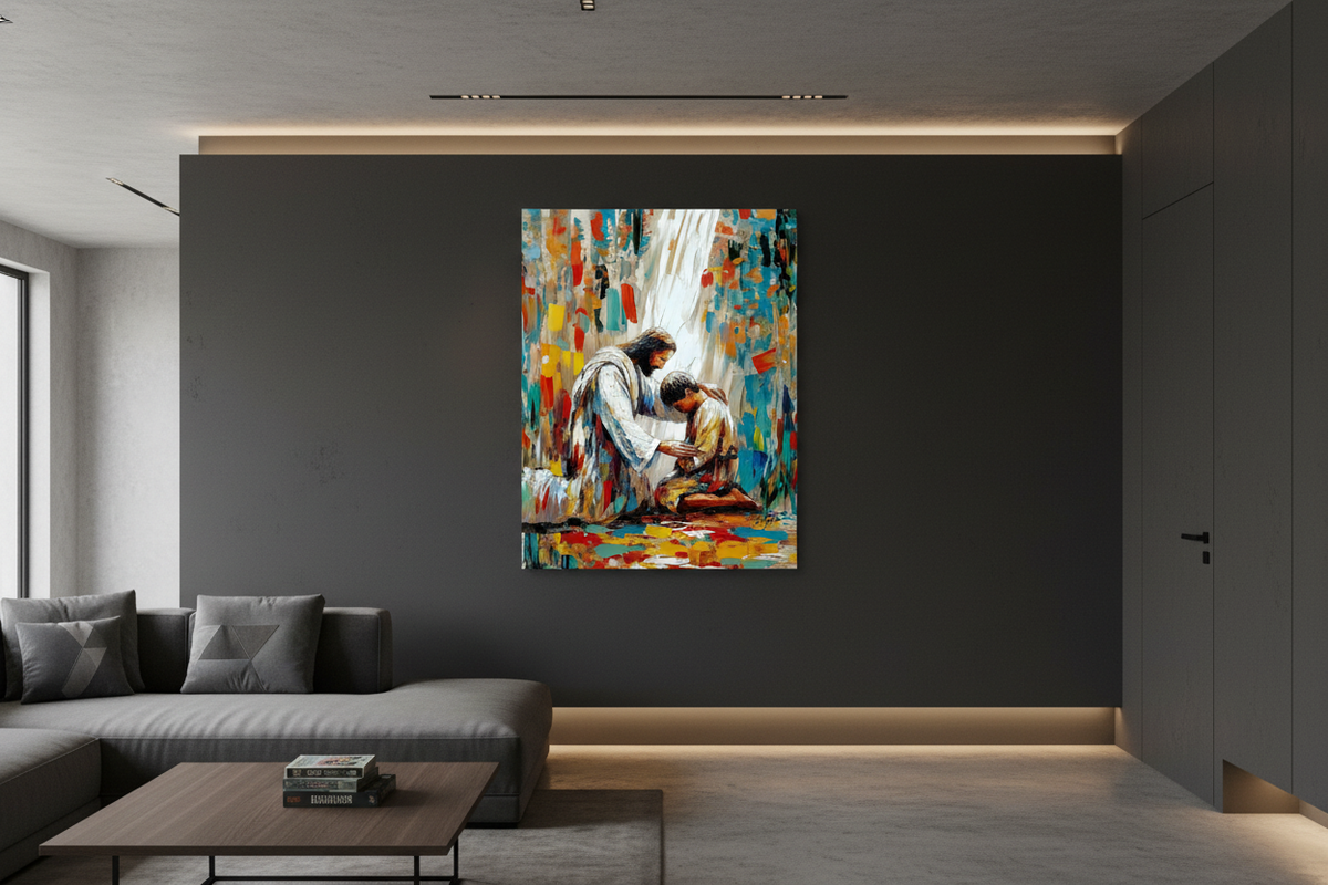 He Will Lift You Up – Jesus Helping Man Wall Art