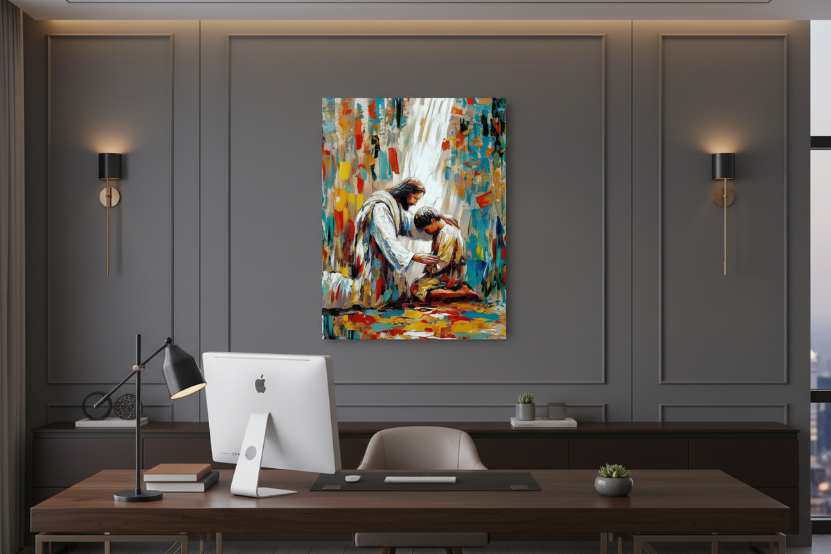 He Will Lift You Up – Jesus Helping Man Wall Art