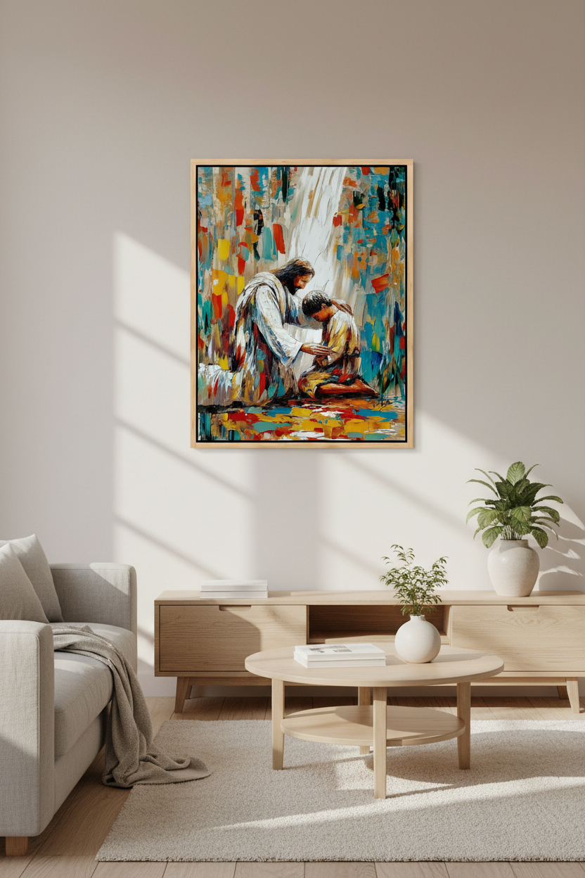 He Will Lift You Up – Jesus Helping Man Wall Art