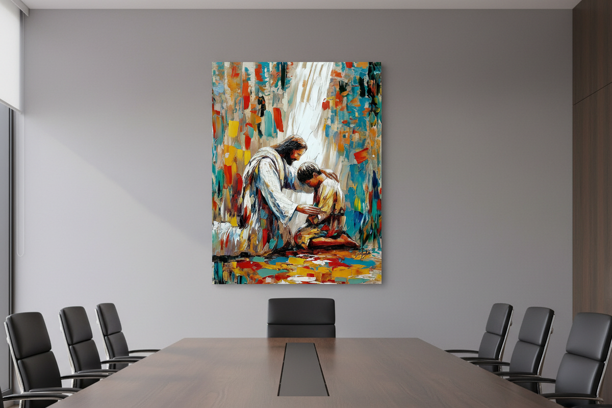 He Will Lift You Up – Jesus Helping Man Wall Art