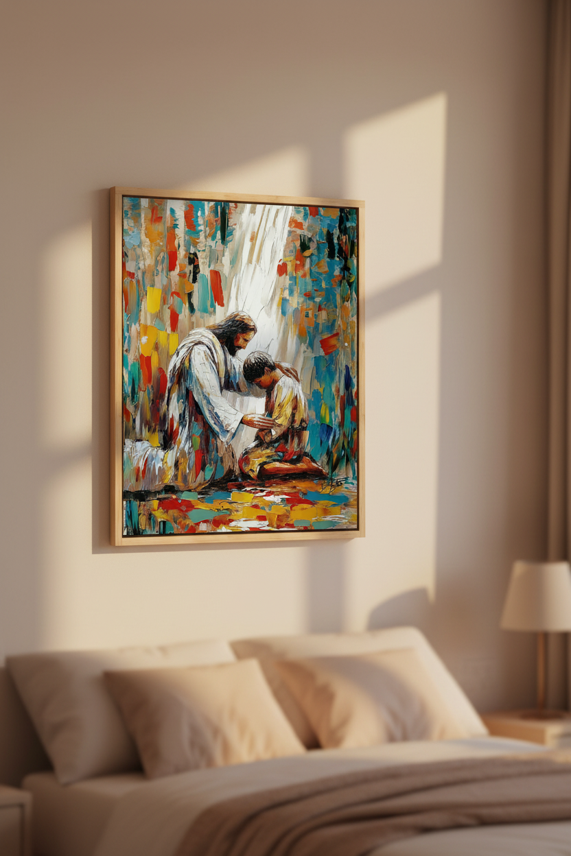 He Will Lift You Up – Jesus Helping Man Wall Art
