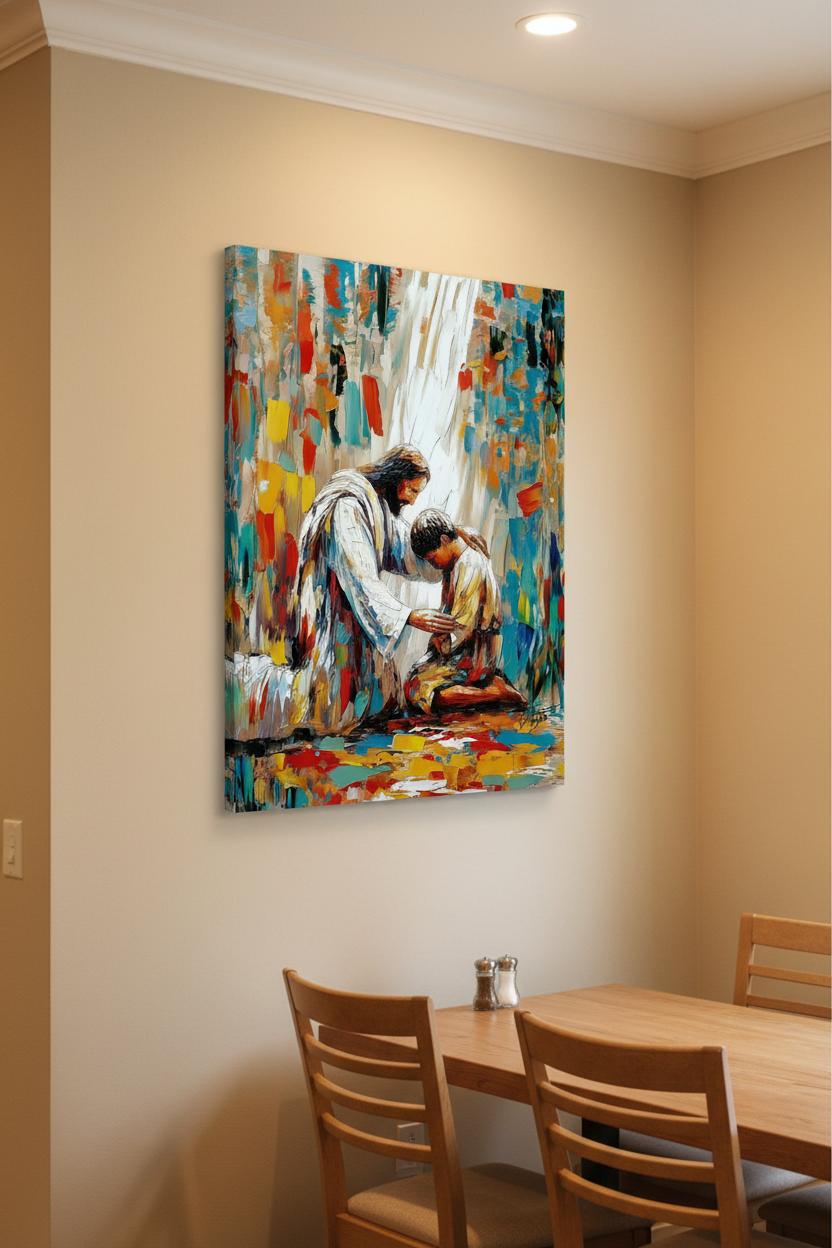 He Will Lift You Up – Jesus Helping Man Wall Art