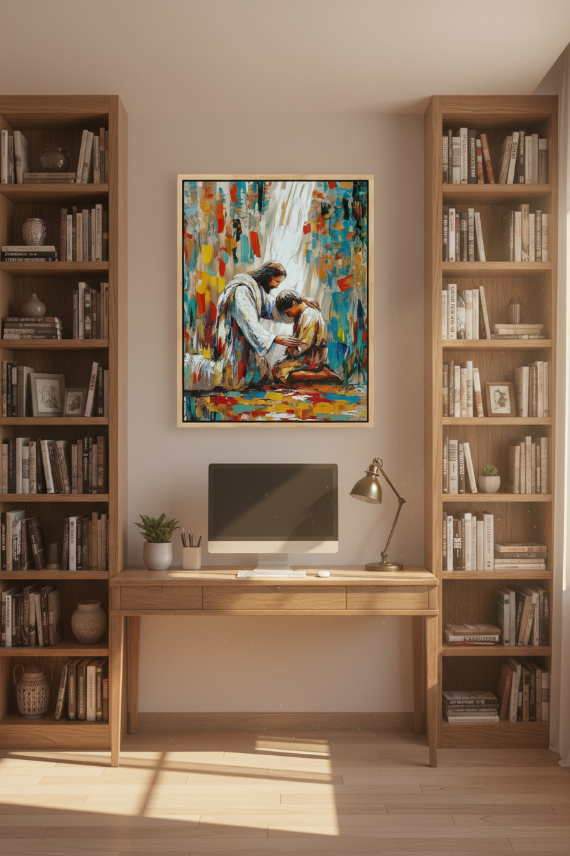 He Will Lift You Up – Jesus Helping Man Wall Art