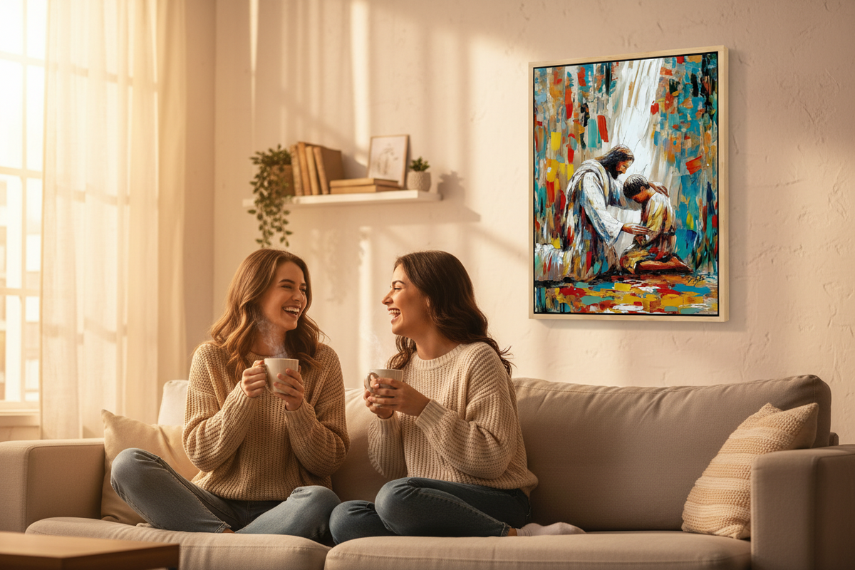 He Will Lift You Up – Jesus Helping Man Wall Art