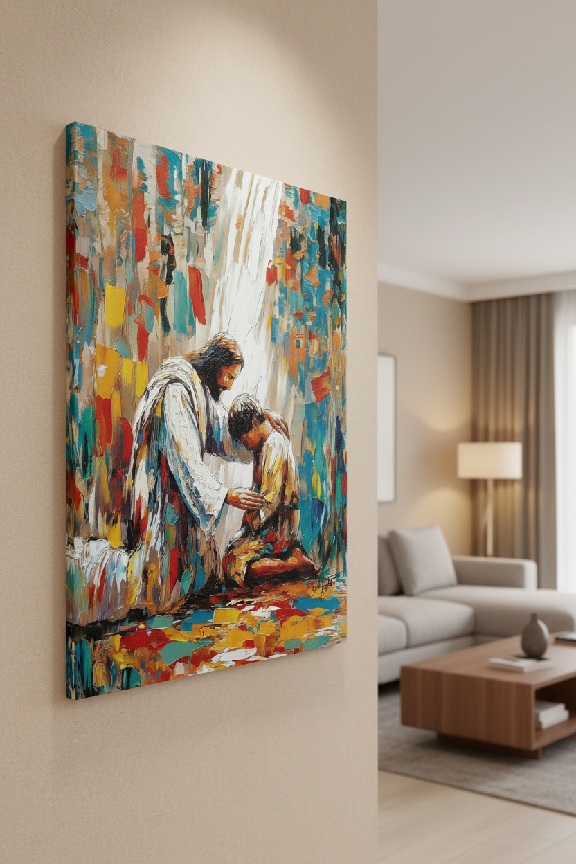 He Will Lift You Up – Jesus Helping Man Wall Art