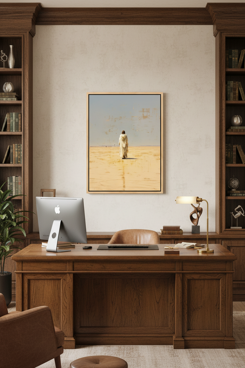 Follow Him – Jesus Walking in the Desert Wall Art