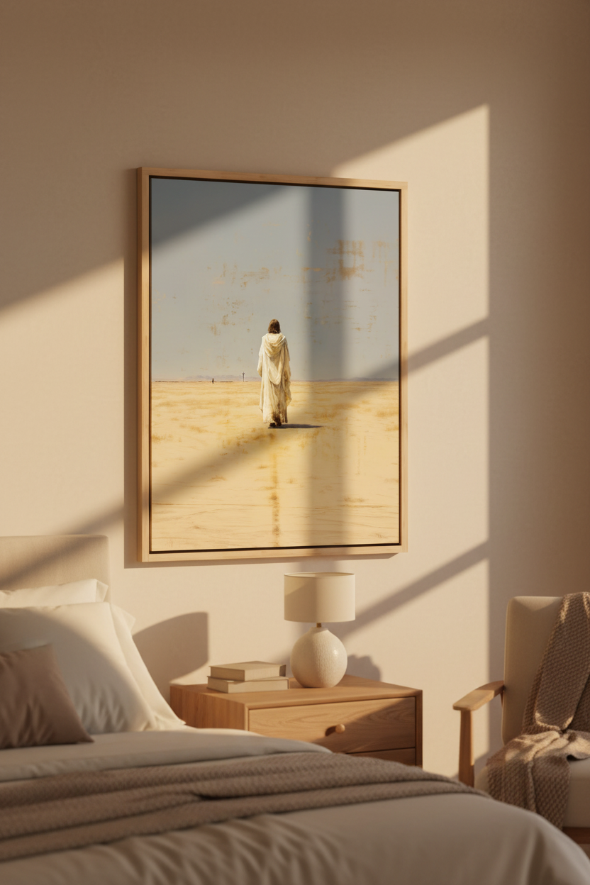 Follow Him – Jesus Walking in the Desert Wall Art