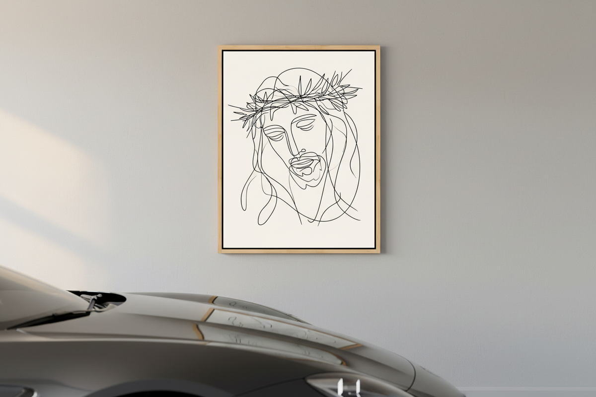 Crown of Thorns – Minimalist Jesus Line Art