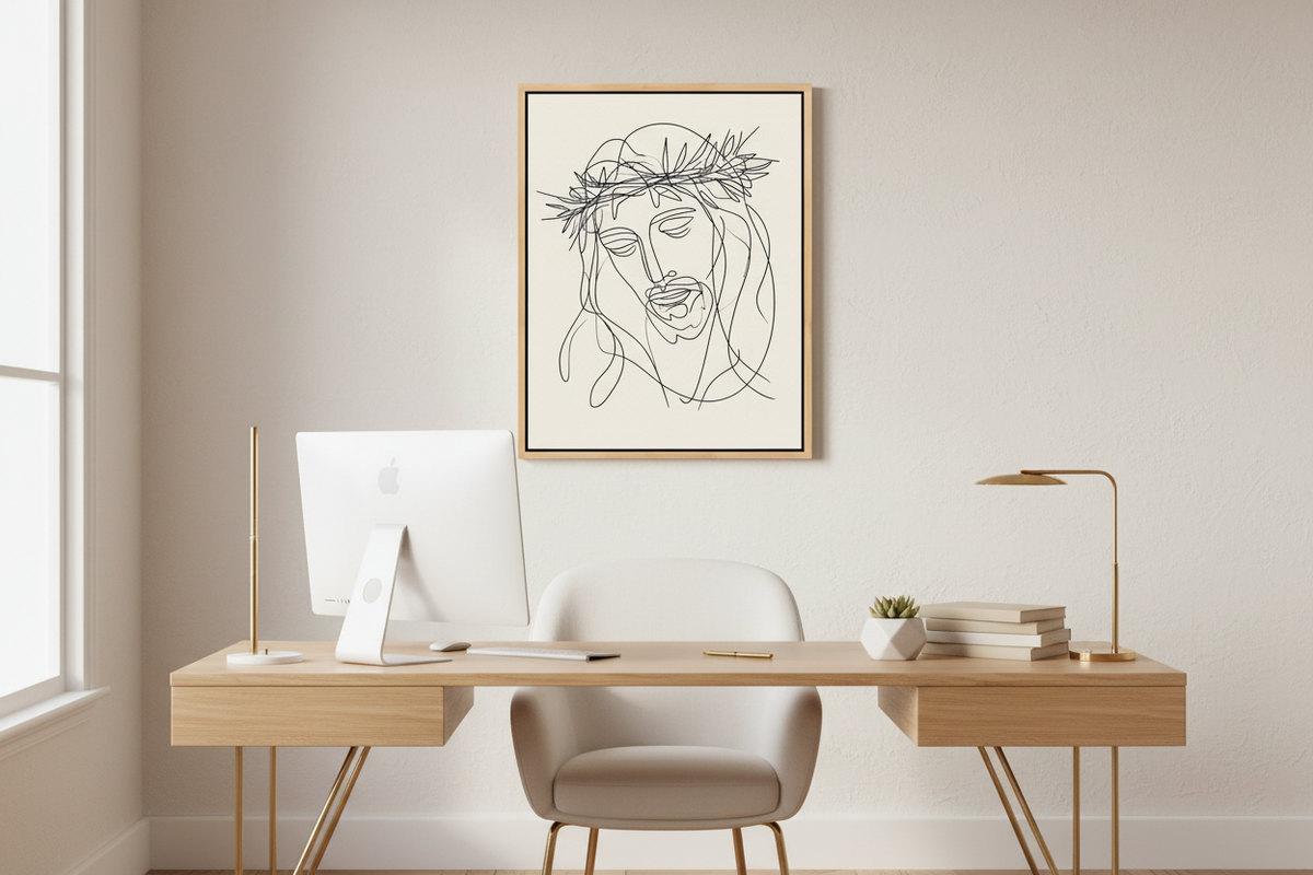 Crown of Thorns – Minimalist Jesus Line Art